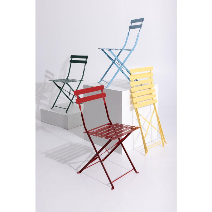 Chaises de terrasse en acier rouges (lot de 2) - Bolero