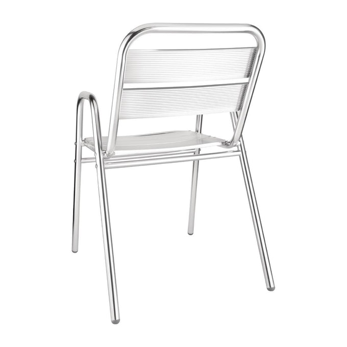 Fauteuils empilables en aluminium avec accoudoirs (lot de 4) - Bolero