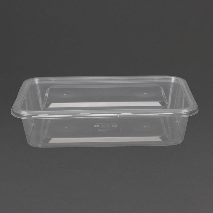 Petites boîtes en plastique micro-ondables avec couvercles 500 ml (lot de 250) - Fiesta Recyclable