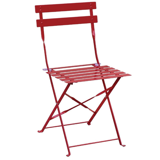 Chaises de terrasse en acier rouges (lot de 2) - Bolero