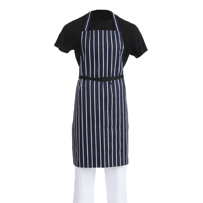 Tablier bavette rayé marine et blanc - Whites Chefs Clothing