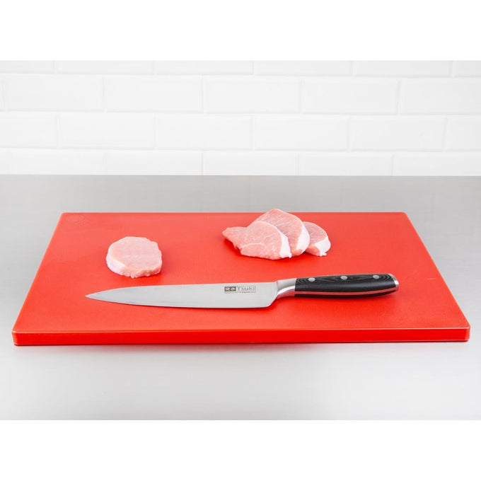 Planche à découper standard épaisse basse densité rouge - Hygiplas