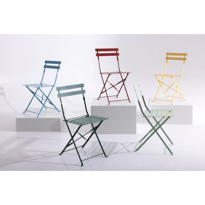 Chaises de terrasse en acier rouges (lot de 2) - Bolero