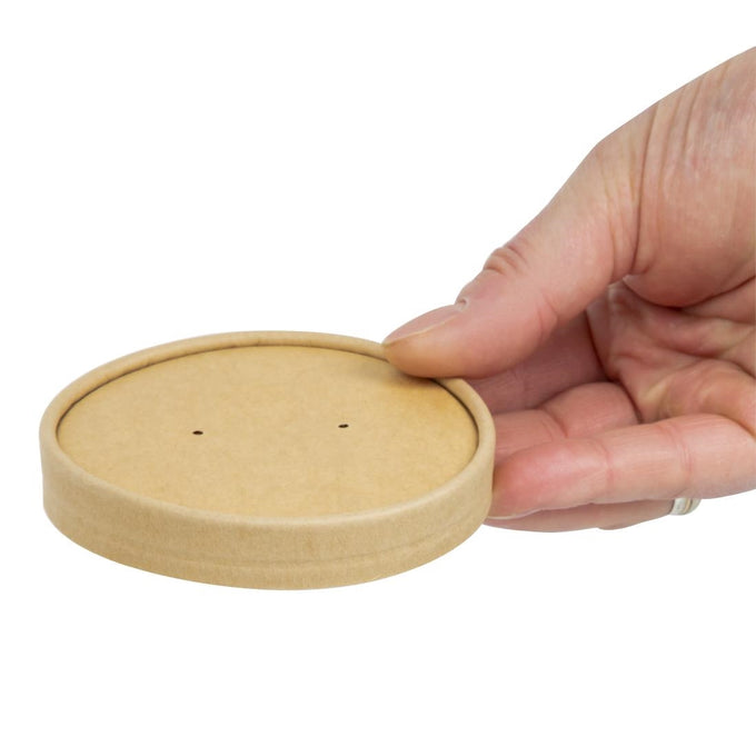 Couvercles pour bols à soupe kraft micro-ondables recyclables 450 ml (lot de 500) - Colpac