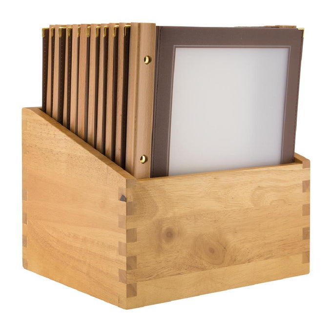 Protège-menus cadre en bois A4 marron (lot de 20) - Securit