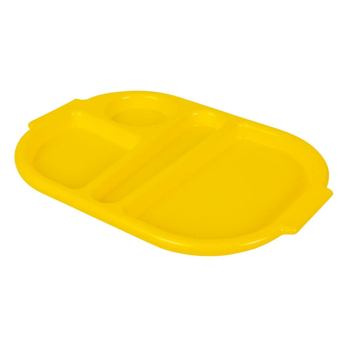 Petits plateaux repas à compartiments en polypropylène Kristallon jaunes 321 mm (lot de 10) - Olympia