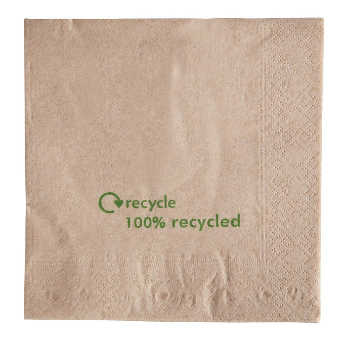 Serviettes snacking recyclées 33 × 33 cm 2 plis 1/4 (lot de 2000) - Swantex