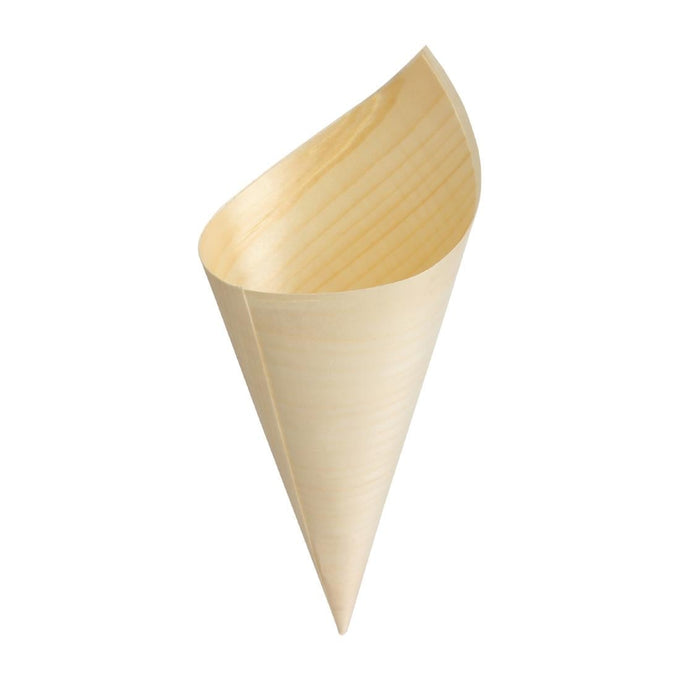 Cônes biodégradables en peuplier 75 × 170 mm (lot de 100) - Fiesta Compostable