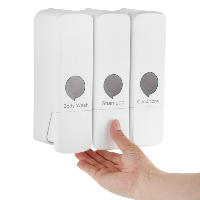Distributeur de douche triple blanc - L 213 x P 94 x H 227 mm - Jantex