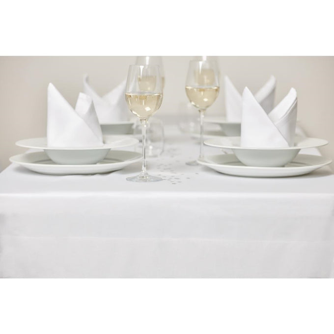 Nappe blanche bande de satin 2290 × 2290 mm - Mitre Luxury