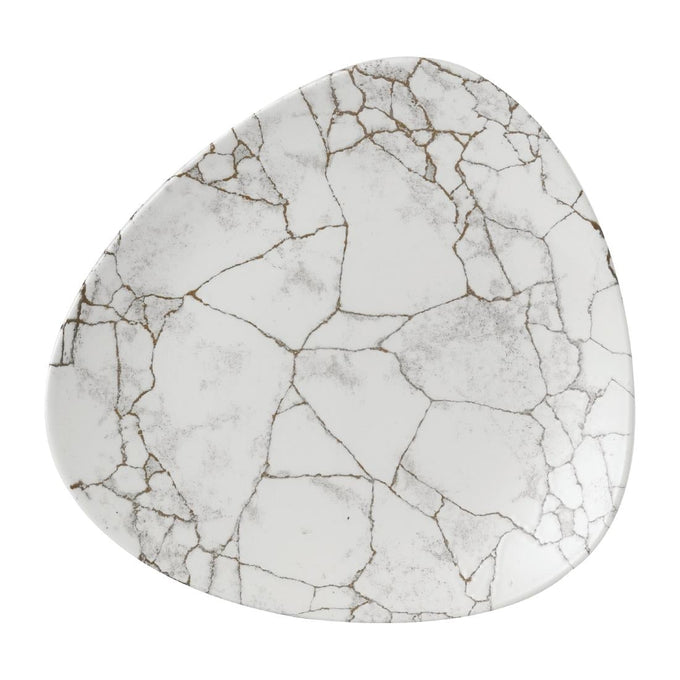 Assiettes triangulaires Studio Prints Kintsugi Agate Grey Lotus 254 mm (lot de 12) - Churchill