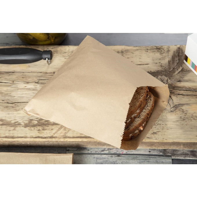 Sachets sandwich compostables en kraft recyclé (lot de 1000) - Vegware