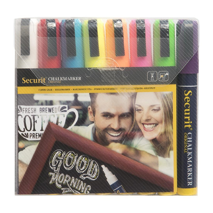 Feutres craie à encre liquide coloris assortis 6 mm (lot de 8) - Securit
