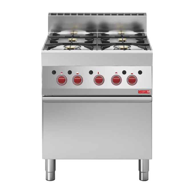 Fourneau 4 feux sur four gaz 650 65/70CFG - Gastro M