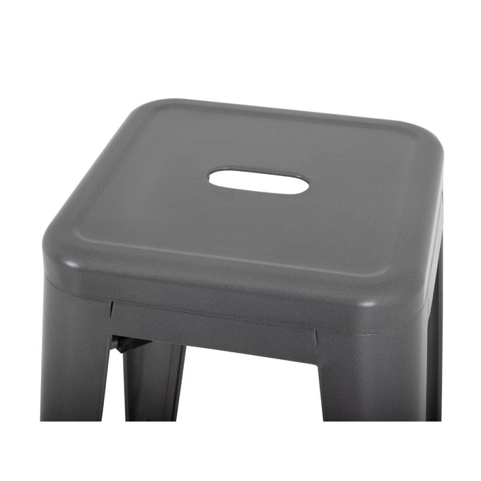 Tabourets hauts en acier galvanisé Bistro gris métallisé (lot de 4) - Bolero