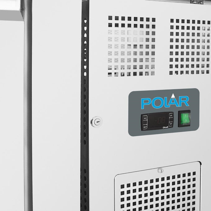 Table réfrigérée négative 3 portes avec dosseret 417 L Série U - Polar