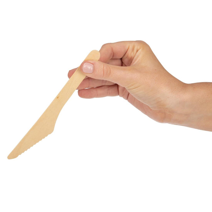 Couteaux en bois biodégradables lot de 100 - Fiesta Compostable