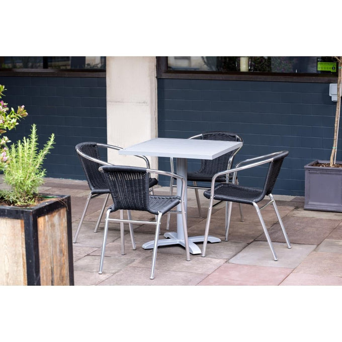 Pied de table en fonte gris - L 611 x P 611 x H 720 mm - Bolero