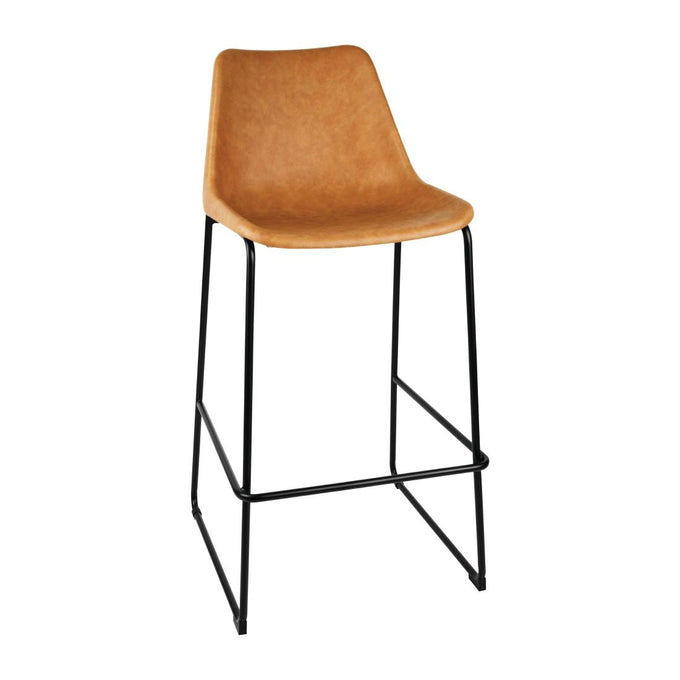 Tabouret haut Rodeo camel - L 565 x P 530 x H 1060 mm - Bolero