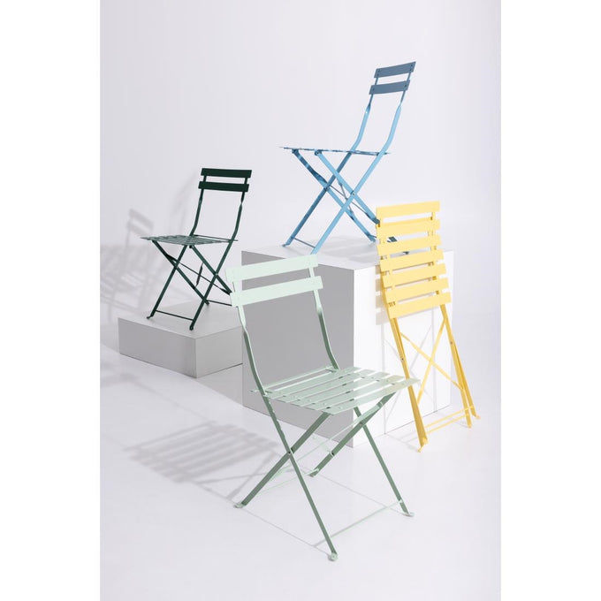 Chaises de terrasse pliantes en acier vert clair (lot de 2) - Bolero