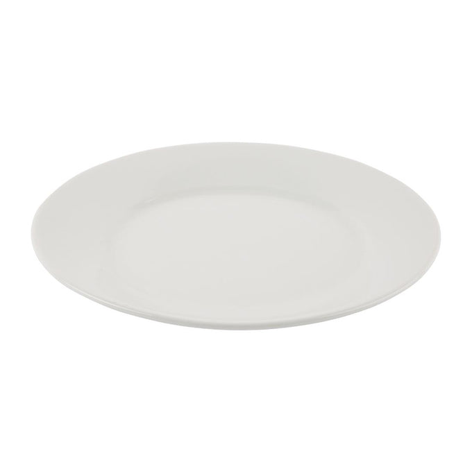 Assiettes blanches à bord large Athena 254 mm (lot de 12) - Olympia