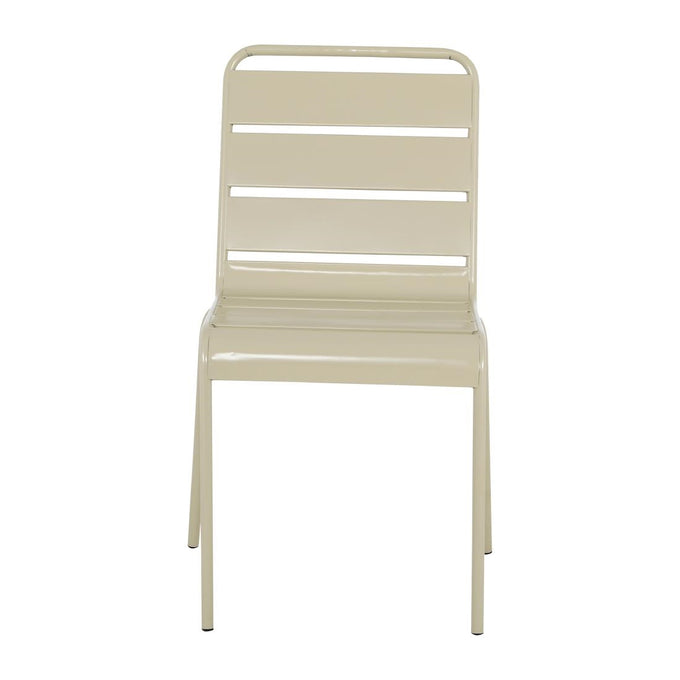 Chaises à lattes en acier Amalfi taupe (lot de 4) - Bolero
