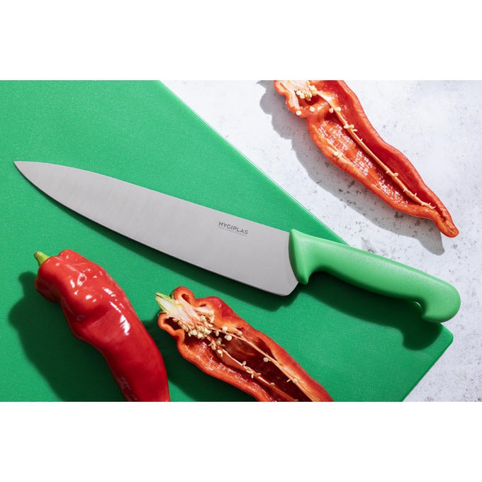 Couteau de cuisine vert 255 mm - Hygiplas