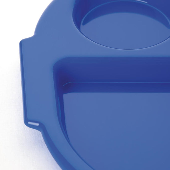 Grands plateaux repas à compartiments en polypropylène Kristallon bleus 375 mm (lot de 10) - Olympia