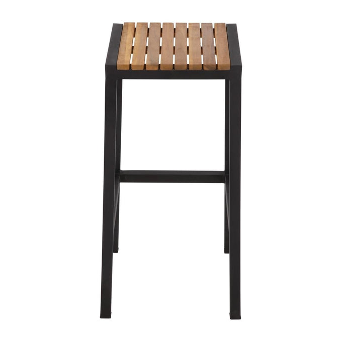 Tabourets de bar en acier et acacia (lot de 2) - Bolero