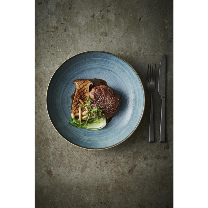 Assiettes rondes Stonecast Raw Evolve Teal 220 mm (lot de 12) - Churchill