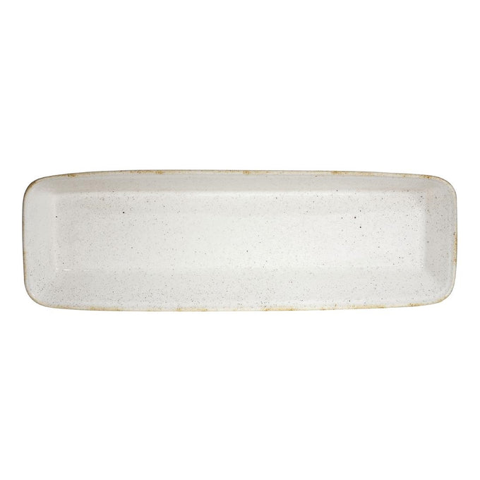 Plats à four rectangulaires Stonecast Hints blanc orge 160 × 530 mm (lot de 2) - Churchill