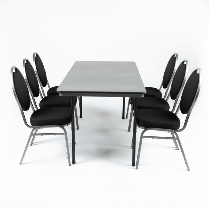 Table rectangulaire pliante grise en ABS 1520 mm - Bolero