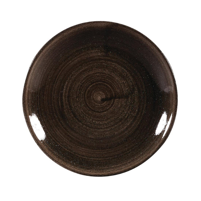 Assiettes avec rebord Stonecast Patina Black 165 mm (lot de 12) - Churchill