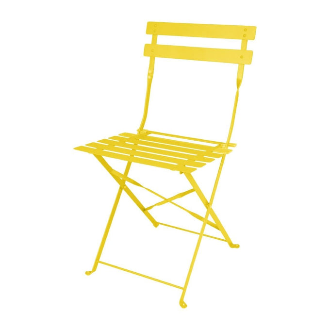 Chaises de terrasse pliantes en acier Perth jaunes (lot de 2) - Bolero
