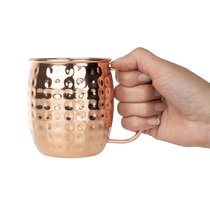Mugs en acier inoxydable martelé Barware 440 ml cuivre - Olympia