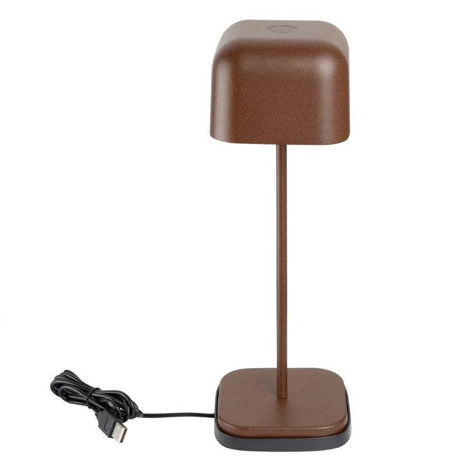 Lampe de table avec abat-jour carré Lucca marron 300 mm - Olympia