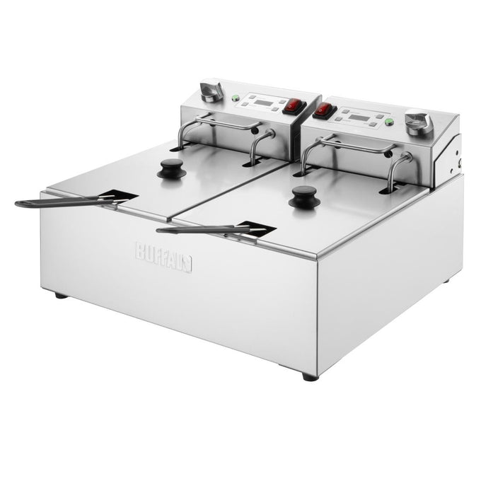 Friteuse électrique double avec minuterie 2 × 5 L - Buffalo
