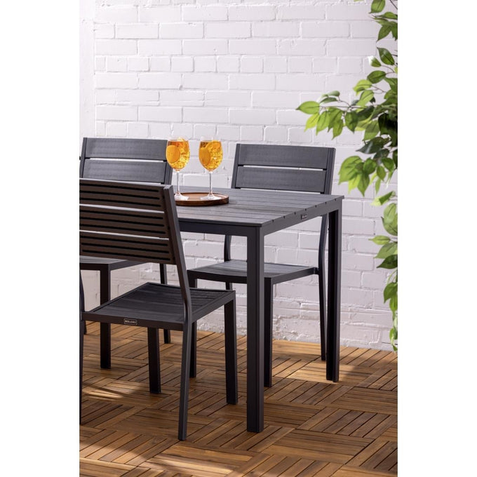 Chaises à lattes Valletta grises (lot de 4) - Bolero