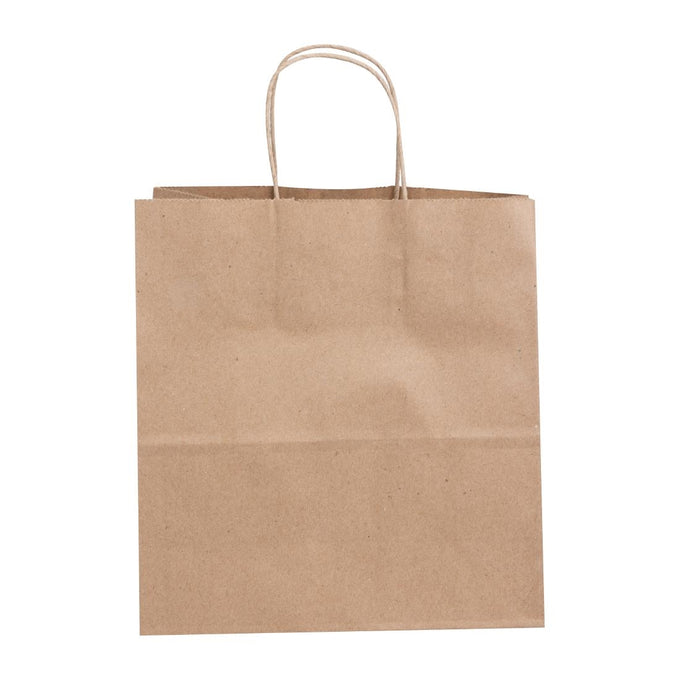 Sacs moyens en papier avec poignée torsadée marron (lot de 250) - Fiesta Recyclable