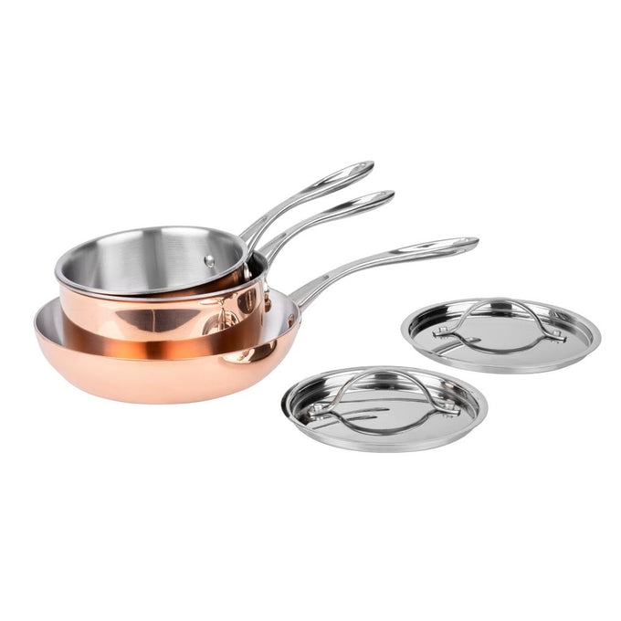 Batterie de cuisine en cuivre triple parois 3 pièces Cook Like A Pro - Vogue