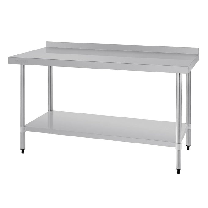 Table de préparation avec rebord en acier inoxydable 1500 × 600 mm - Vogue