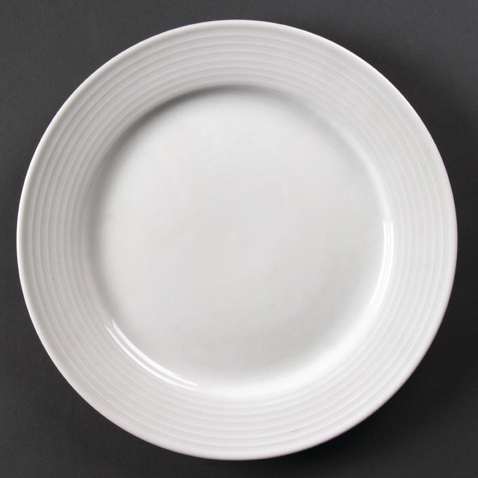 Assiettes à bord large Linear 250 mm (lot de 12) - Olympia