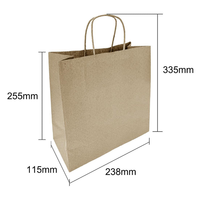 Sacs moyens en papier avec poignée torsadée marron (lot de 250) - Fiesta Recyclable