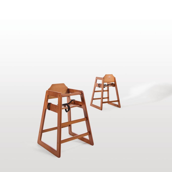 Chaise haute en bois finition bois foncé - Bolero