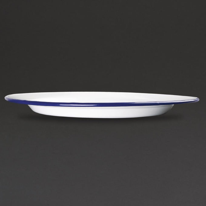Assiettes plates en acier émaillé 245 mm (lot de 6) - Olympia