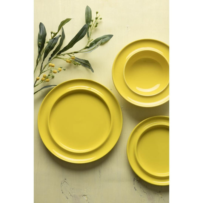 Assiettes à bord surélevé Heritage jaunes 253 mm (lot de 4) - Olympia