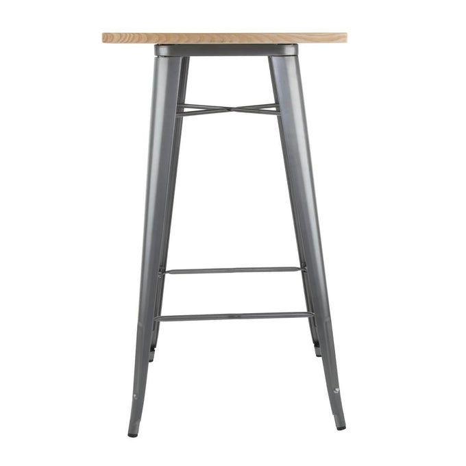 Mange-debout gris avec plateau en bois Bistro - Bolero