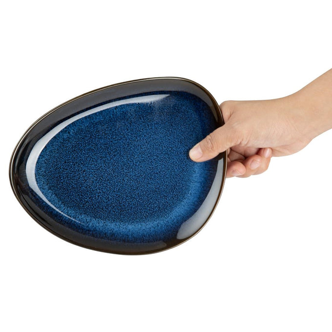 Assiettes triangulaires Luna bleu nuit 207 × 158 mm (lot de 6) - Olympia