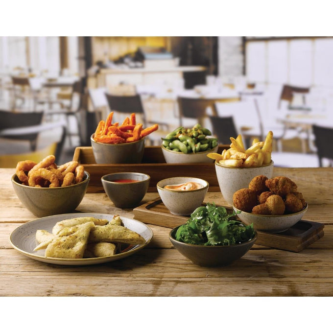 Pots à sauce Stonecast Barley White 60 ml (lot de 12) - Churchill