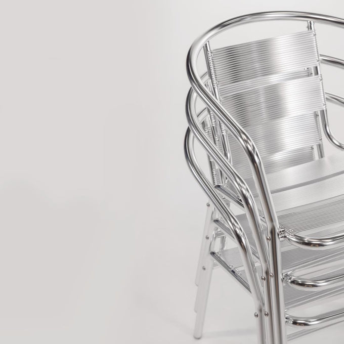 Fauteuils empilables en aluminium (lot de 4) - Bolero